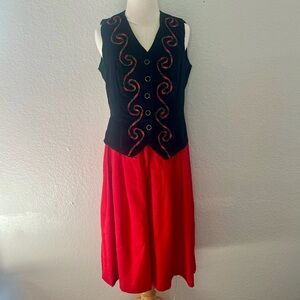 Leslie Lucks Vintage Velvet Top Dress Size 8